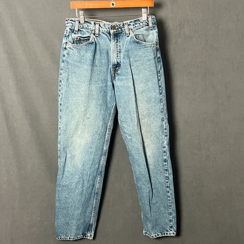 Vtg 90s Levis 550 Rare Blank Orange Tab Denim Jeans Mens 34x30 USA Made Cotton